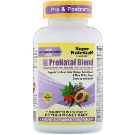 Super Nutrition, PreNatal Blend, 180 Comprimidos