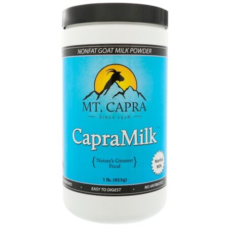 Mt. Capra, Leite de Cabra, Leite de cabra em pó sem gordura, 1 lb (453 g)