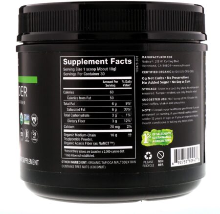 Nutiva, MCT Orgânico em Pó, 10,6 oz (300 g) - Image 2