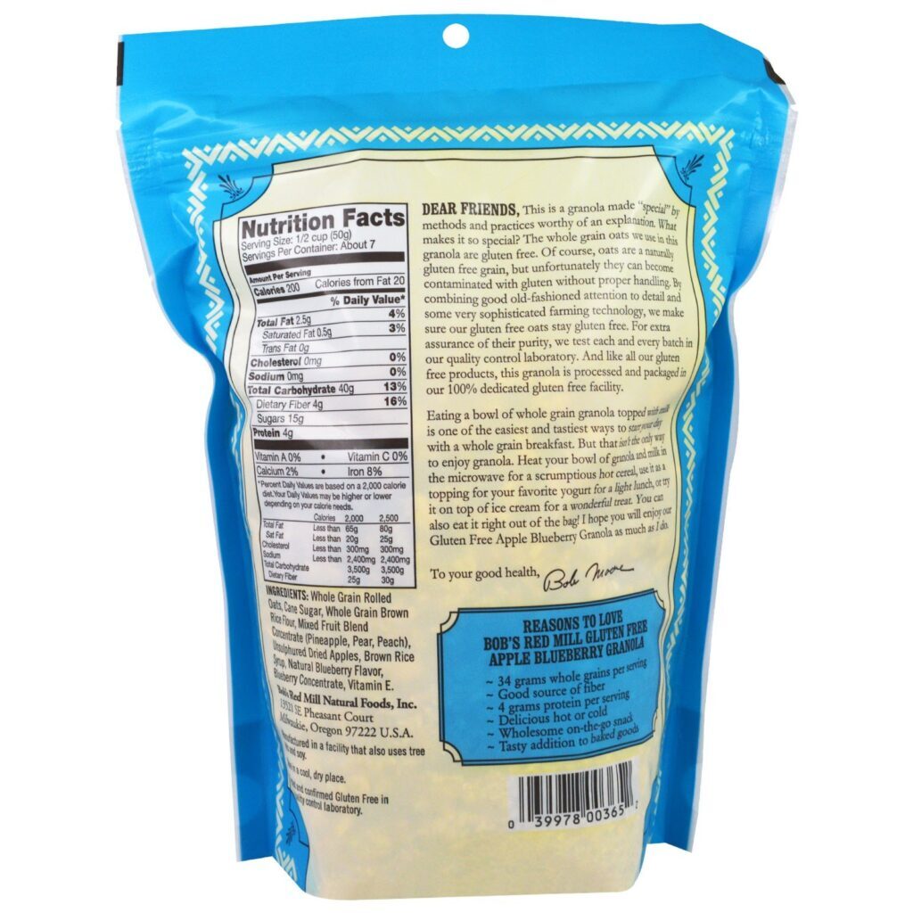 Bob's Red Mill, Granola de Maçã e Mirtilo, Sem Glúten, 340 g (12 oz) - Imagem 2