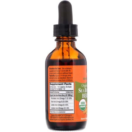 SeaBuckWonders, Organic Himalayan Sea Buckthorn Berry Oil, Intensive Cellular Care, 1.76 oz (52 ml) - Image 2