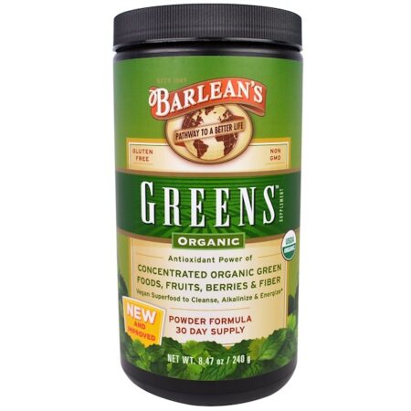 Barlean's, Greens, Fórmula em Pó, Orgânico 240 g (8,47 oz)