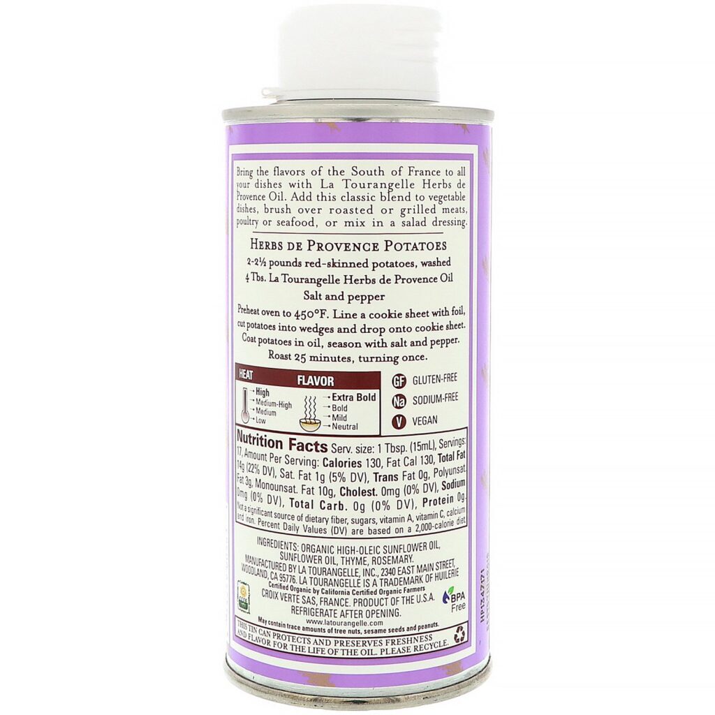 La Tourangelle, French Infused Herbs De Provence Oil, 8.45 fl oz (250 ml) - Imagem 2