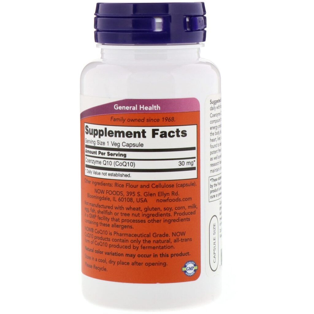 Now Foods, CoQ10, 30 mg, 120 Cápsulas Vegetais - Imagem 2