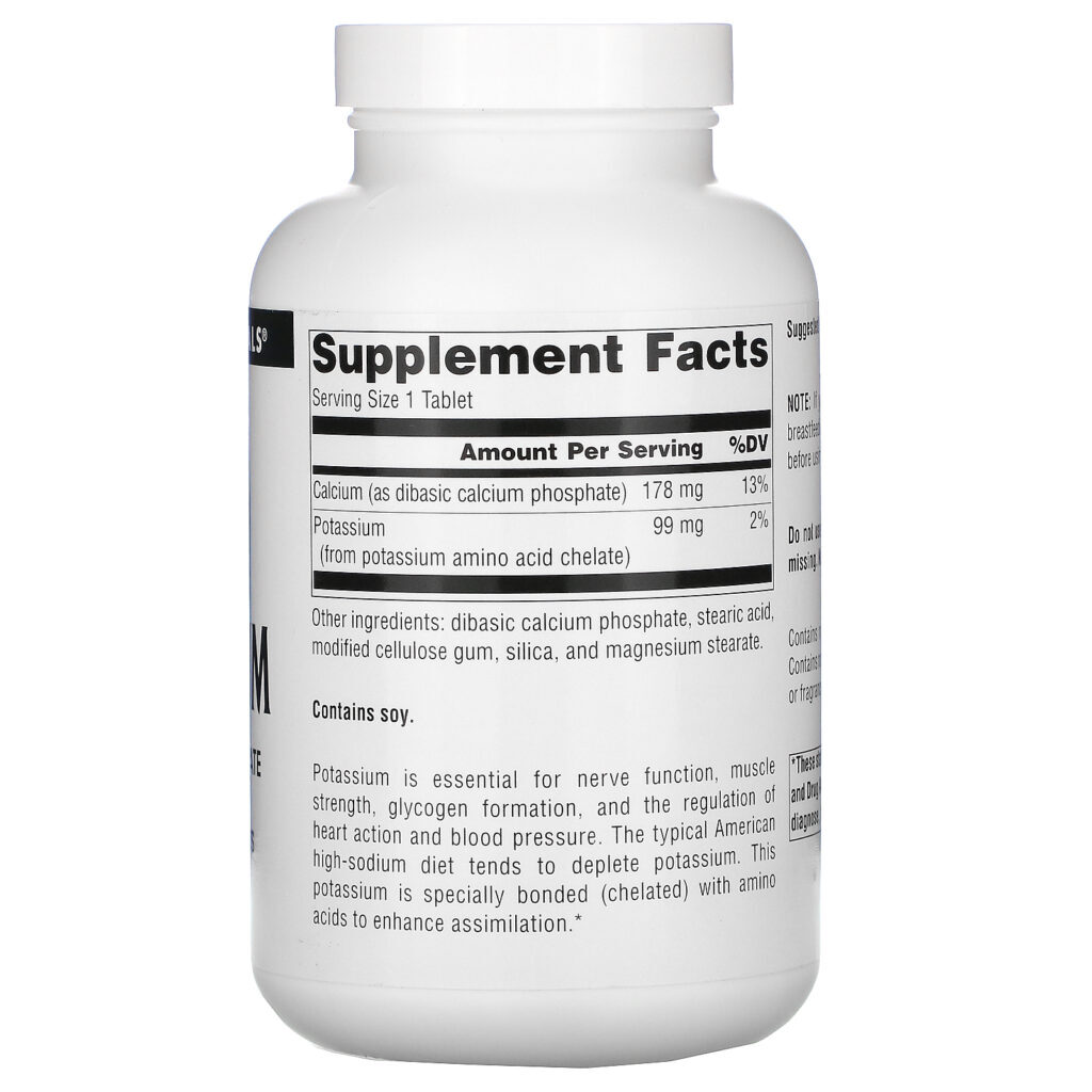 Source Naturals, Potássio, 99 mg, 250 tabletes - Imagem 2