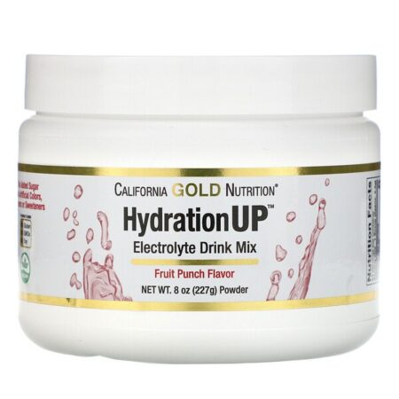 California Gold Nutrition, HydrationUP, Mistura em Pó para Bebida com Eletrólitos, Ponche de Frutas, 227 g (8 oz)