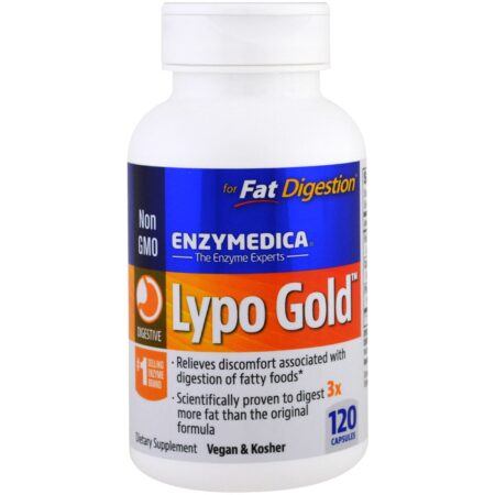 Enzymedica, Lypo Gold, Para Digestão de Gordura, 120 Cápsulas - Image 3