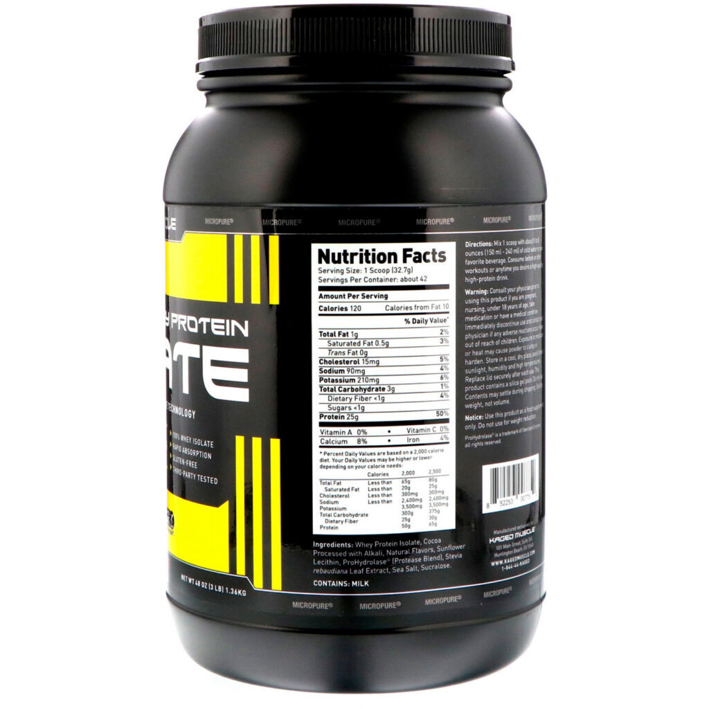 Kaged Muscle, Isolado de Proteína Whey MicroPure, Chocolate, 48 oz (1,36 kg) - Imagem 2