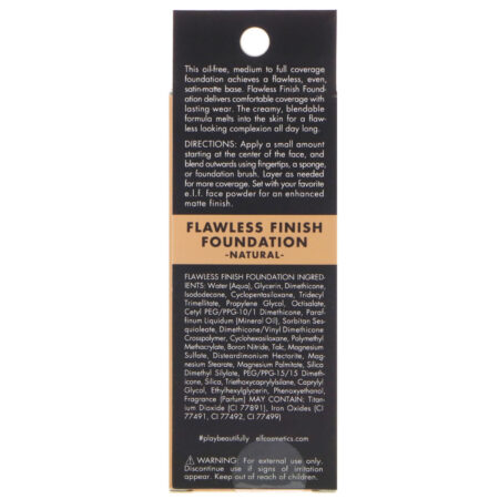 E.L.F., Flawless Finish Foundation, Sem Óleo, Natural, 20 ml (0,68 fl oz) - Image 3