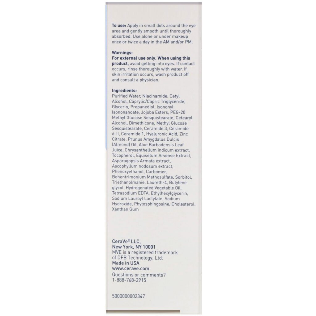 CeraVe, Eye Repair Cream, 14,2 g (0,5 oz) - Imagem 3