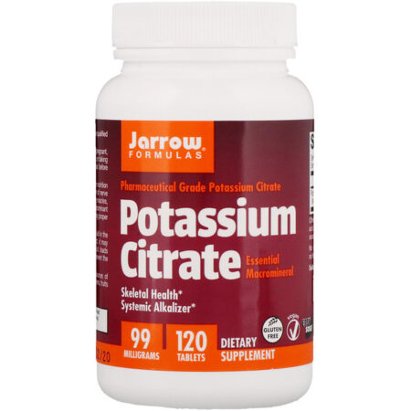 Jarrow Formulas, Citrato de Potássio, Saúde do Esqueleto, 99 mg, 120 Comprimidos