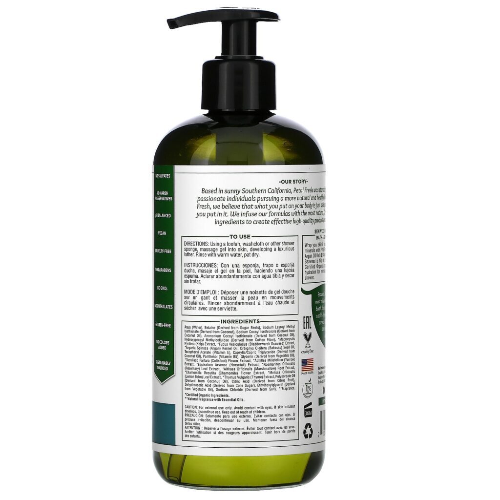 Petal Fresh, Pure, Banho Mineral Nutritivo & Gel de Banho, Algas e Óleo de Argania, 475 ml - Imagem 2