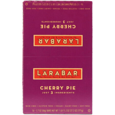 Larabar, The Original Fruit & Nut Food Bar, Cherry Pie, 16 Bars, 1.7 oz (48 g) Each - Image 2