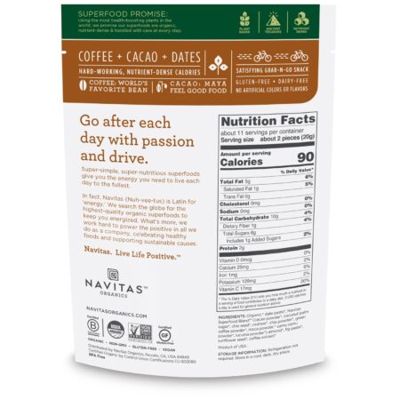 Navitas Organics, Petiscos Orgânicos Power, Cacau e Café, 227 g (8 oz) - Image 2