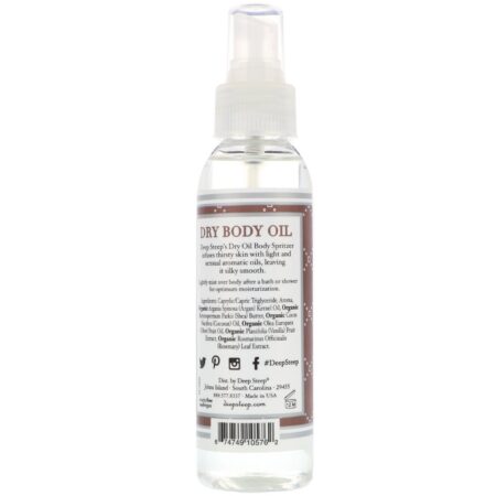 Deep Steep, Óleo para corpo seco, baunilha e coco, 4 fl oz (118 ml) - Image 2