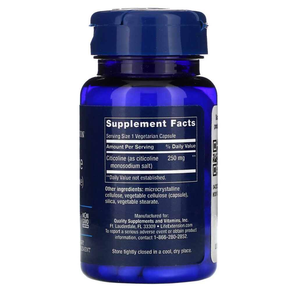 Life Extension, Citicoline, 60 Vegetarian Capsules - Imagem 2