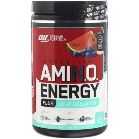 Optimum Nutrition, Energia de Aminoácidos Essenciais mais Colágeno UC-II, Fruit Fiesta, 270 g (9,5 oz)