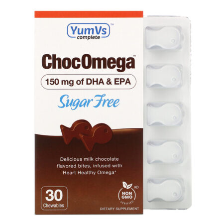 YumV's, ChocOmega, DHA & EPA, Delicious Milk Chocolate Flavor, Sugar Free , 150 mg, 30 Chewables