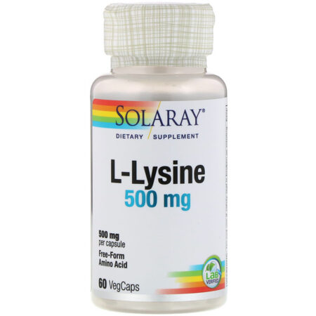 Solaray, L-lisina, 500 mg, 60 capsulas vegetais - Image 2