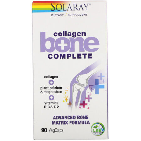 Solaray, Cólageno Bone Complete, Fórmula Avançada para a Matriz Óssea, 90 Cápsulas Vegetais - Image 2