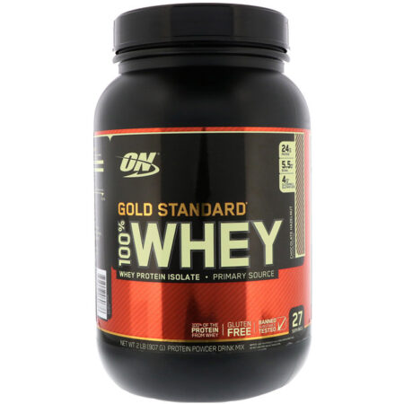 Optimum Nutrition, Gold Standard, 100% Whey, Avelã com Chocolate, 907 g (2 lb)