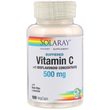 Solaray, Vitamina C Tamponaa com Concentrado de Bioflavonóides, 500 mg, 100 Cápsulas Vegetarianas