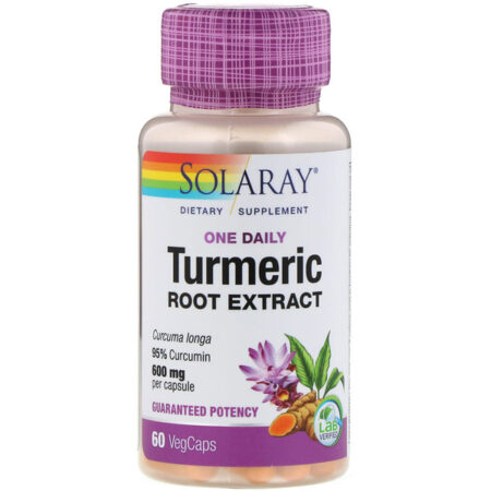 Solaray, One Daily, Turmeric Root Extract, 600 mg, 60 VegCaps - Image 2