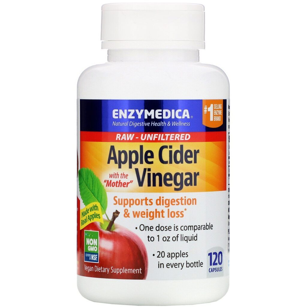 Enzymedica, Apple Cider Vinegar with the Mother, 120 Capsules - Imagem 3