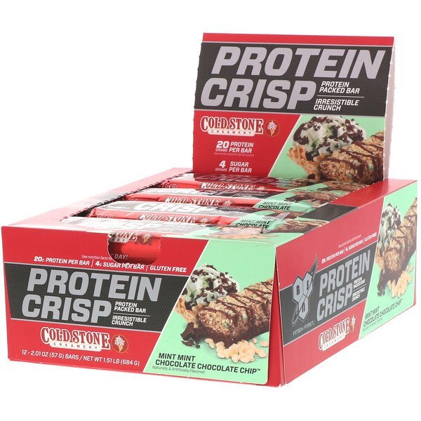 BSN, Protein Crisp, Menta, Chocolate com Menta e Gotas de Chocolate, 12 Barras, 2,01 oz (57 g) Cada