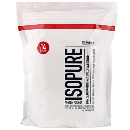 Isopure, Proteína em Pó com Baixo Teor de Carboidratos, Morango, 1 lb (454 g)