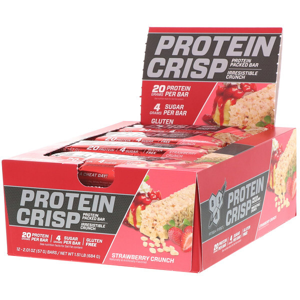 BSN, Protein Crisp, Strawberry Crunch, 12 barras, 57 g (2,01 oz) Cada