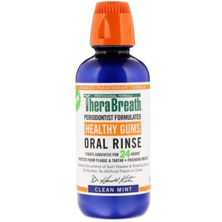 TheraBreath, Enxaguante Bucal Para Gengivas Saudáveis, Sabor Clean Mint, 473 ml (16 fl oz)