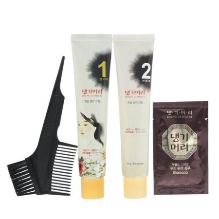 Doori Cosmetics, Daeng Gi Meo Ri, Tintura para cabelo de ervas medicinais, castanho médio, 1 Kit