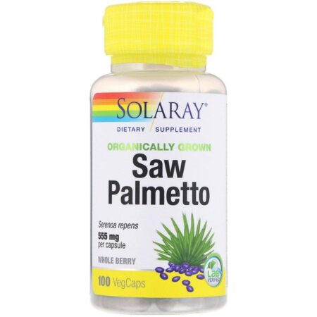 Solaray, Saw Palmetto Organicamente Cultivado, 555 mg, 100 Cápsulas Vegetais - Image 2