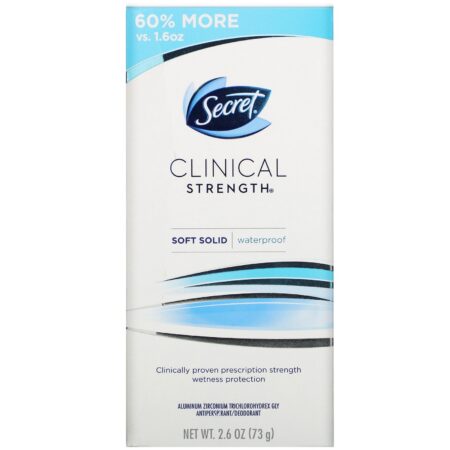 Secret, Clinical Strength, Antiperspirant/Deodorant, Soft Solid, Waterproof, 2.6 oz (73 g) - Image 2