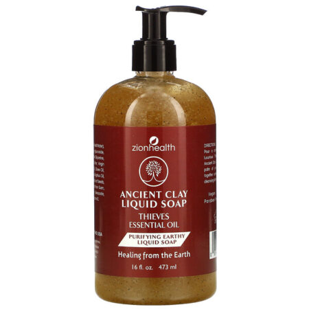 Zion Health, Ancient Clay Liquid Soap, Thieves Essential Oil, 16 fl oz (473 ml)