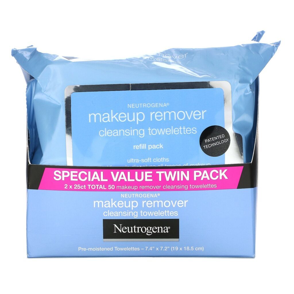Neutrogena, Makeup Remover Cleansing Towelettes, 50 Pre-Moistened Towelettes - Imagem 2