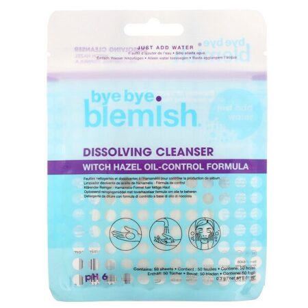 Bye Bye Blemish, Dissolving Cleanser, 50 Sheets, 0.01 oz (0.3 g)