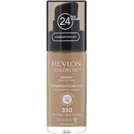 Revlon, Base líquida Colorstay para peles mistas a oleosas, 350 Rich Tan, 30 ml