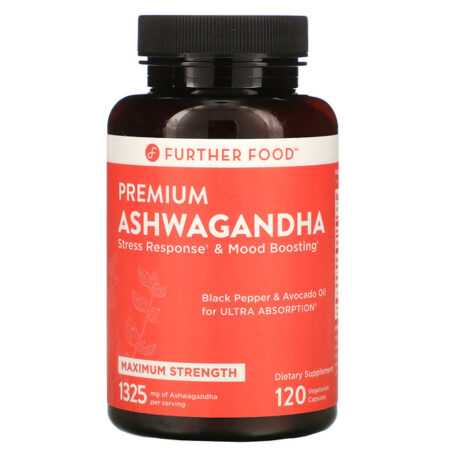 Further Food, Premium Ashwagandha, Maximum Strength, 1,325 mg, 120 Vegetarian Capsules