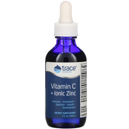 Trace Minerals Research, Vitamin C + Ionic Zinc, 2 fl oz (59 ml)