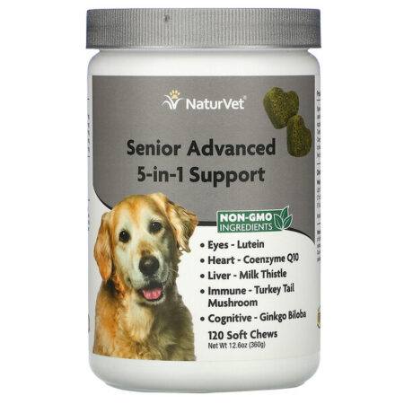 NaturVet, Senior Advanced 5-in-1 Support, 120 Soft Chews, 12.6 oz (360 g)