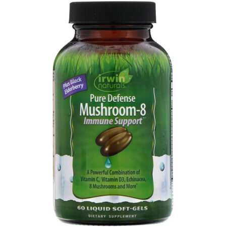 Irwin Naturals, Pure Defense Mushroom-8, Suporte Imunológico, 60 Cápsulas Gelatinosas Líquidas - Image 2