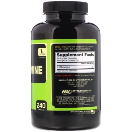 Optimum Nutrition, Glutamina, 1.000 mg, 240 Cápsulas - Image 2