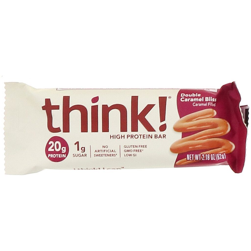 ThinkThin, High Protein Bars, Double Caramel Bliss, 10 Bars, 2.18 oz (62 g) Each - Imagem 4