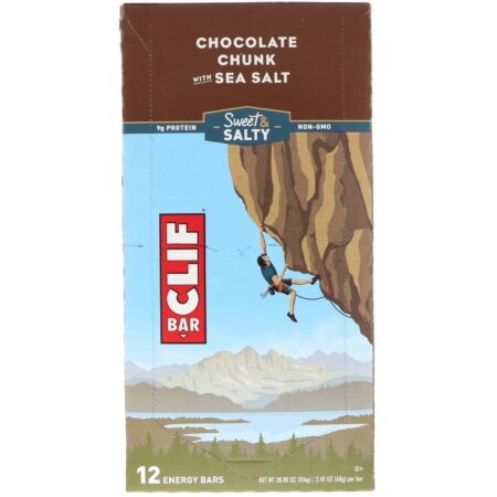 Clif Bar, Energy Bar, Chocolate Chunk with Sea Salt, 12 Bars, 2.40 oz (68 g) Each - Image 2