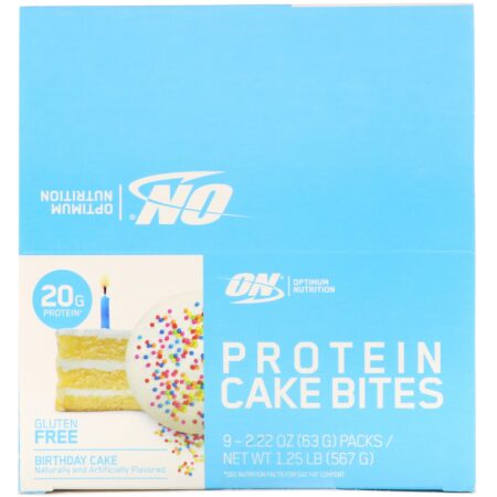 Optimum Nutrition, Protein Cake Bites, Birthday Cake, 9 Bars, 2.22 oz (63 g) Each - Image 2