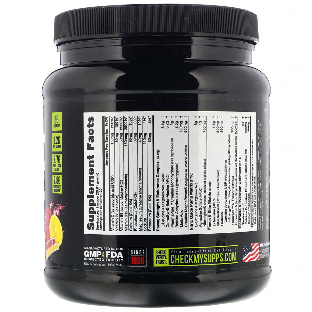 NutraBio Labs, PRE-Workout, Explosão de Morango e Limão, 596 g (1,31 lb) - Imagem 2