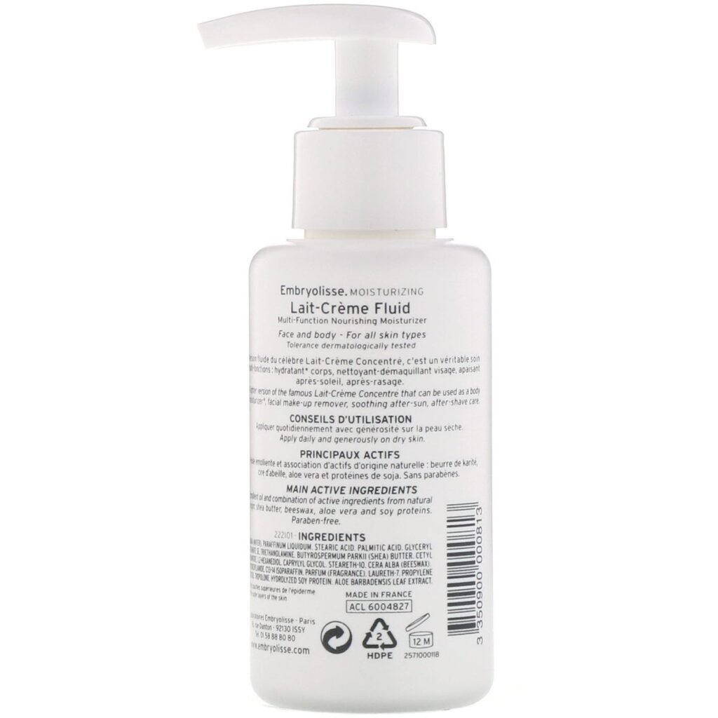 Embryolisse, Fluido Lait-Creme, Hidratante Nutritivo Multifuncional, 2,54 fl oz (75 ml) - Imagem 2