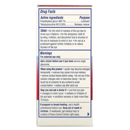 Visine, Red Eye, Hydrating Comfort, Lubricant/Redness Reliever Eye Drops, 1/2 fl oz (15 ml) - Image 3